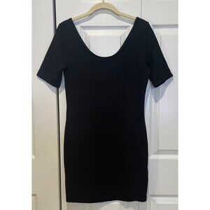 Vtg Y2K Fitted Black Zip Up Mini Dress Size S Witchy Whimsigoth Event HOCO Sexy‎